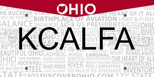 KCALFA Ohio License Plate