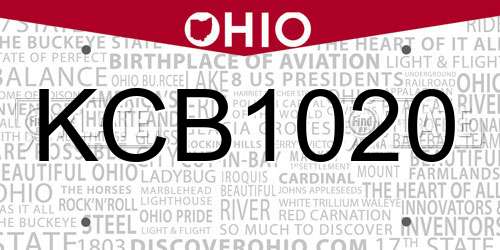 KCB1020 Ohio License Plate
