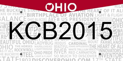 KCB2015 Ohio License Plate
