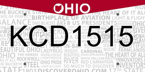 KCD1515 Ohio License Plate