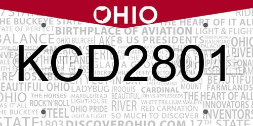 KCD2801 Ohio License Plate
