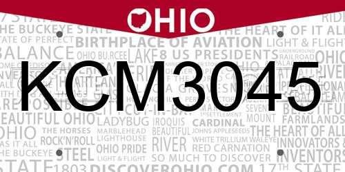 KCM3045 Ohio License Plate