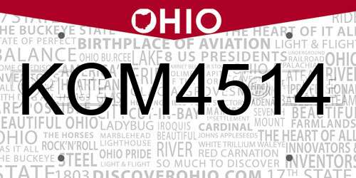 KCM4514 Ohio License Plate