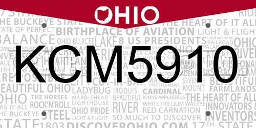 KCM5910 Ohio License Plate