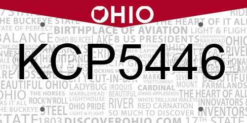 KCP5446 Ohio License Plate