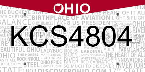 KCS4804 Ohio License Plate