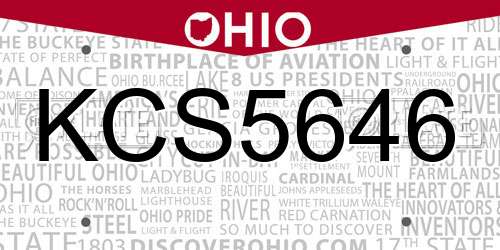 KCS5646 Ohio License Plate
