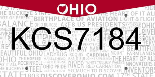 KCS7184 Ohio License Plate