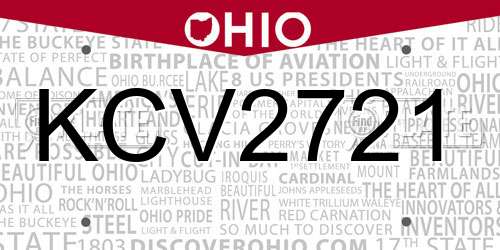 KCV2721 Ohio License Plate