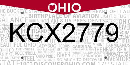 KCX2779 Ohio License Plate