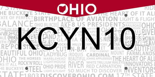 KCYN10 Ohio License Plate