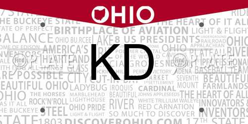 KD Ohio License Plate