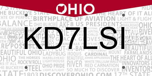KD7LSI Ohio License Plate