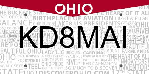 KD8MAI Ohio License Plate