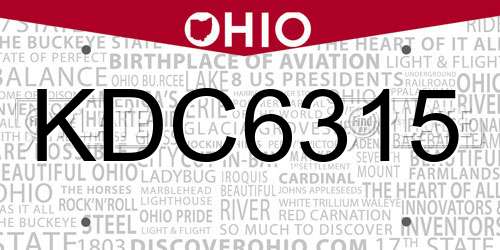 KDC6315 Ohio License Plate