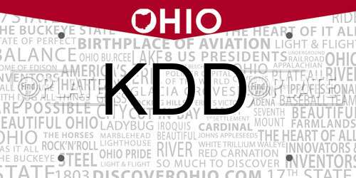 KDD Ohio License Plate