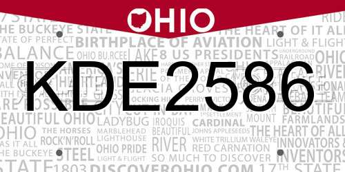 KDE2586 Ohio License Plate