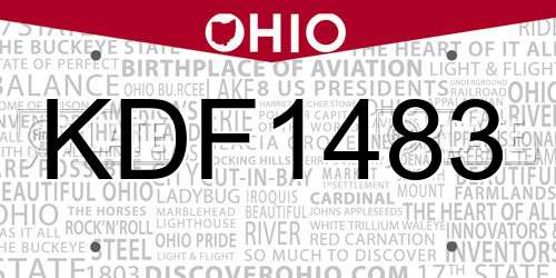 KDF1483 Ohio License Plate