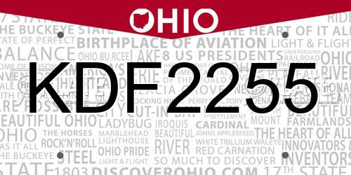KDF2255 Ohio License Plate