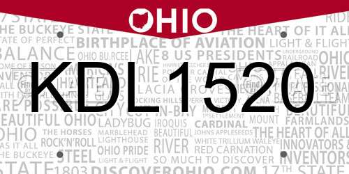 KDL1520 Ohio License Plate