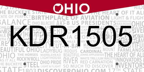 KDR1505 Ohio License Plate