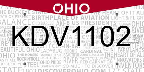 KDV1102 Ohio License Plate