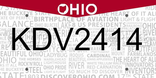 KDV2414 Ohio License Plate