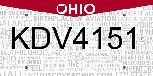 KDV4151 Ohio License Plate