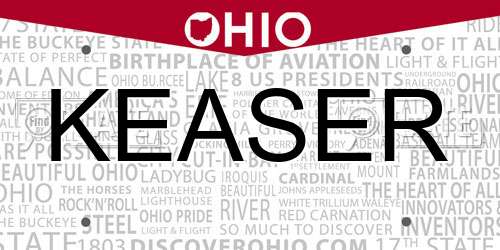 KEASER Ohio License Plate