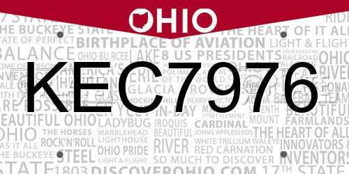 KEC7976 Ohio License Plate
