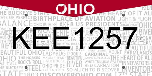 KEE1257 Ohio License Plate