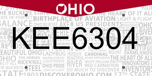 KEE6304 Ohio License Plate