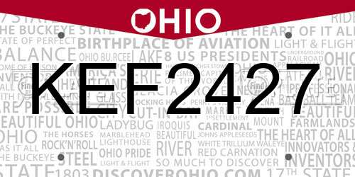 KEF2427 Ohio License Plate