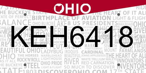 KEH6418 Ohio License Plate