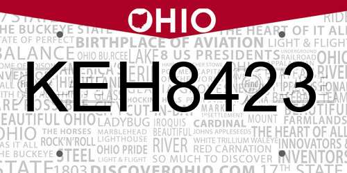 KEH8423 Ohio License Plate