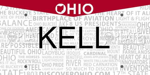 KELL Ohio License Plate