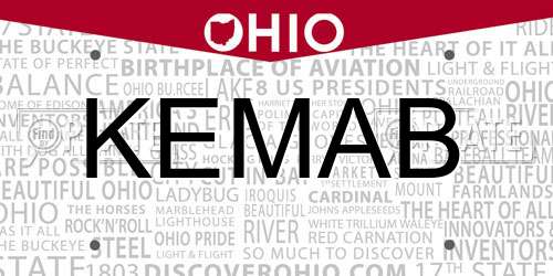 KEMAB Ohio License Plate
