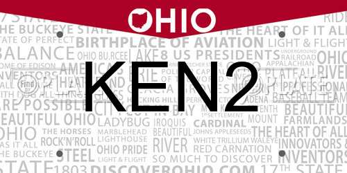 KEN2 Ohio License Plate