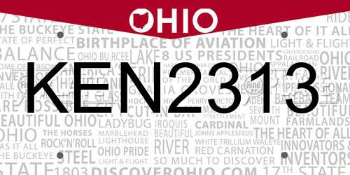 KEN2313 Ohio License Plate