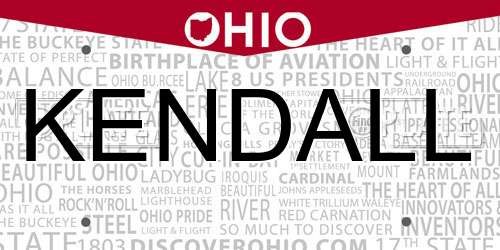 KENDALL Ohio License Plate