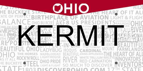 KERMIT Ohio License Plate