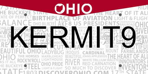 KERMIT9 Ohio License Plate