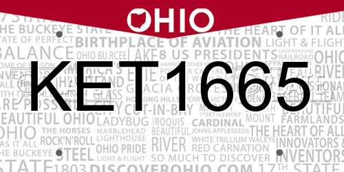 KET1665 Ohio License Plate