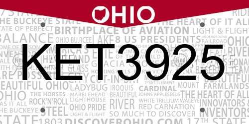 KET3925 Ohio License Plate