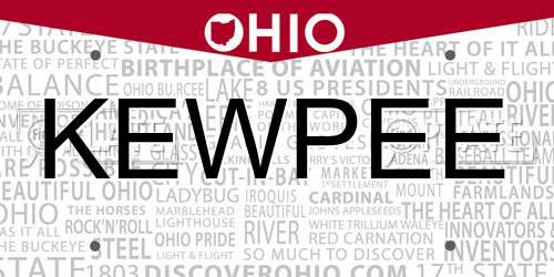 KEWPEE Ohio License Plate