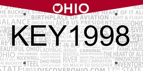 KEY1998 Ohio License Plate