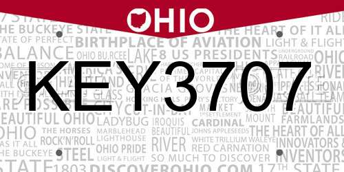 KEY3707 Ohio License Plate