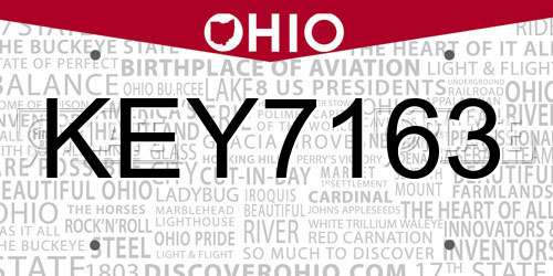 KEY7163 Ohio License Plate