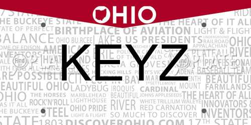 KEYZ Ohio License Plate
