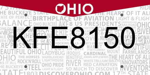 KFE8150 Ohio License Plate